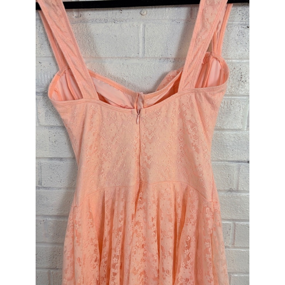 Dolls Kill Sugar Thrillz Lace Corset Dress Womens M Peach Coquette Babydoll Fit - Picture 6 of 12
